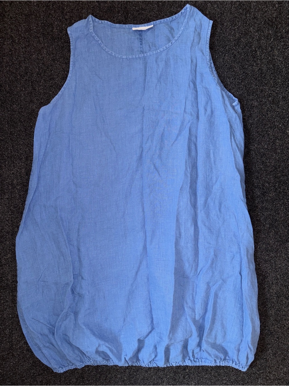 Bryn Walker Lagenlook Balloon Hem 100% Linen Tunic Tank Mini Dress XL Relaxed